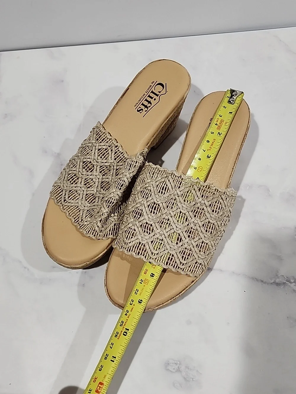 Cliffs By White Mountain Platform Woven Slide Sandal